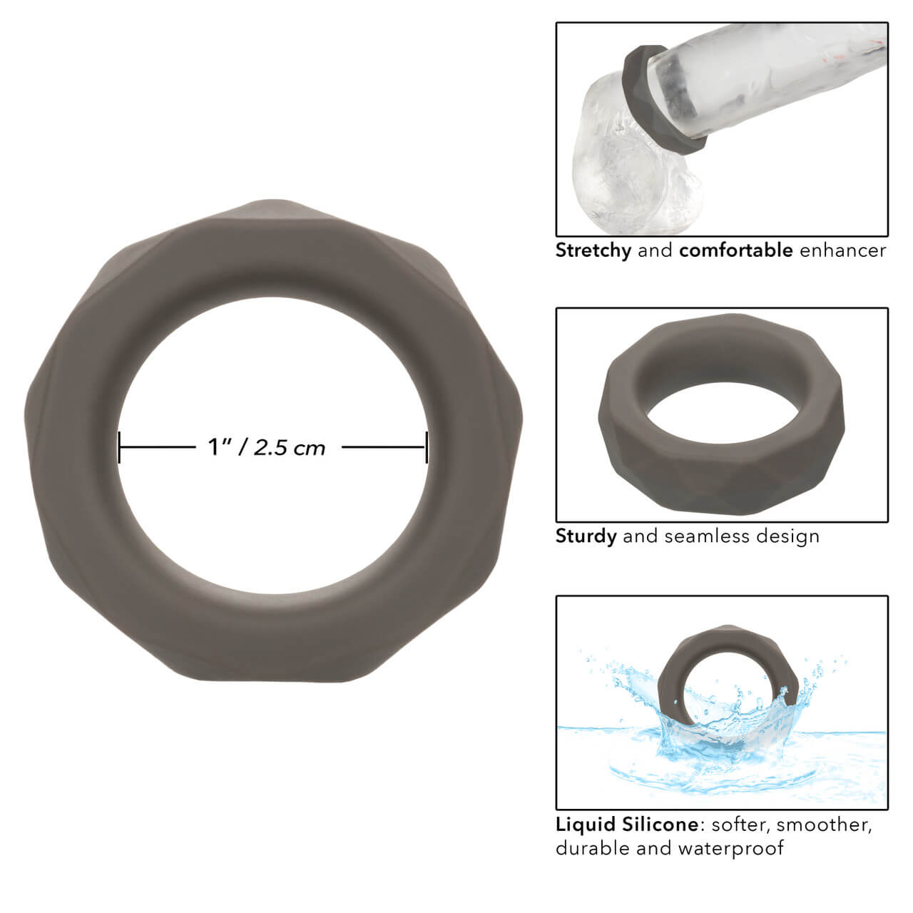 Alpha™ Liquid Silicone Prolong Prismatic Ring - Image 2