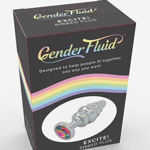 Gender Fluid Excite! Ribbed Plug - Silver