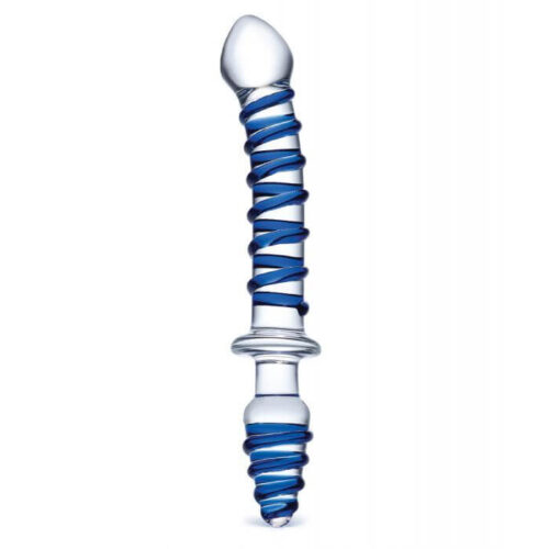 Glas 10" Mr. Swirly Double Ended Glass Dildo & Butt Plug