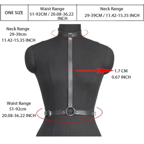 Black Chest Harness with Cup-less Cage Open