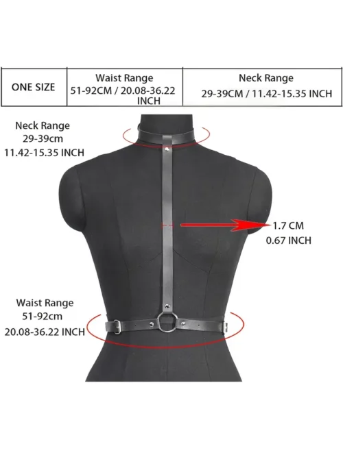 Black Chest Harness with Cup-less Cage Open