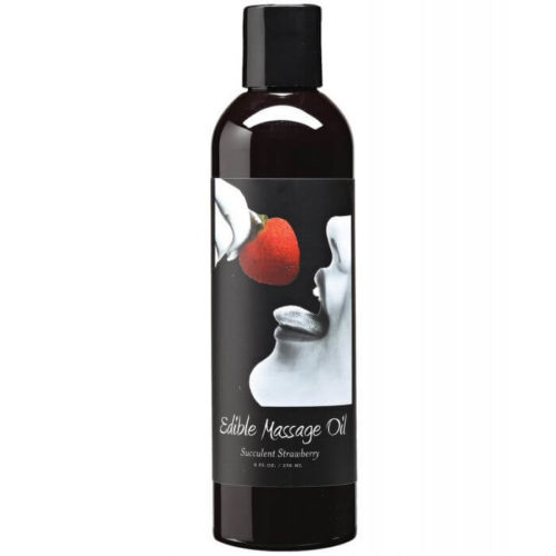 Earthly Body Edible Massage Oil - 8 oz - Strawberry