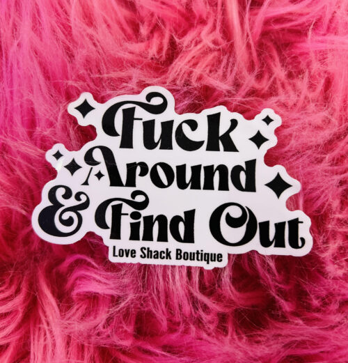 Love Shack Boutique Vinyl Stickers - F*ck Around and Find Out Black & White