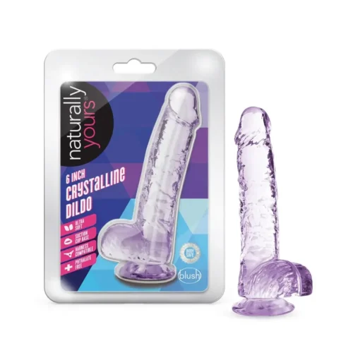 Naturally Yours Realistic Amethyst 6" Dildo with Balls