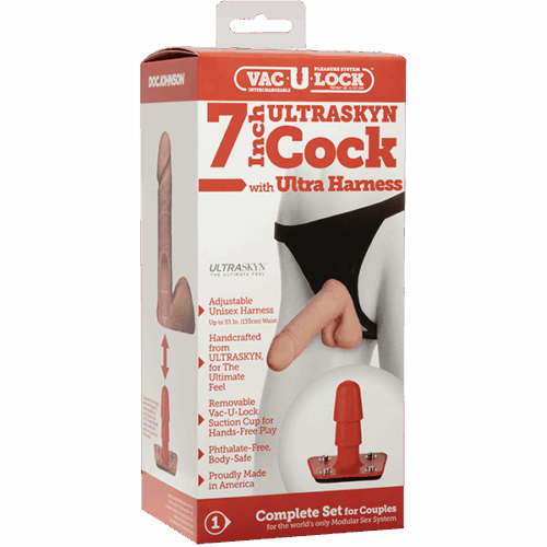 Vac-U-Lock ULTRASKYN Cock With Ultra Harness - 7 Inch