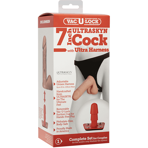 Vac-U-Lock ULTRASKYN Cock With Ultra Harness - 7 Inch