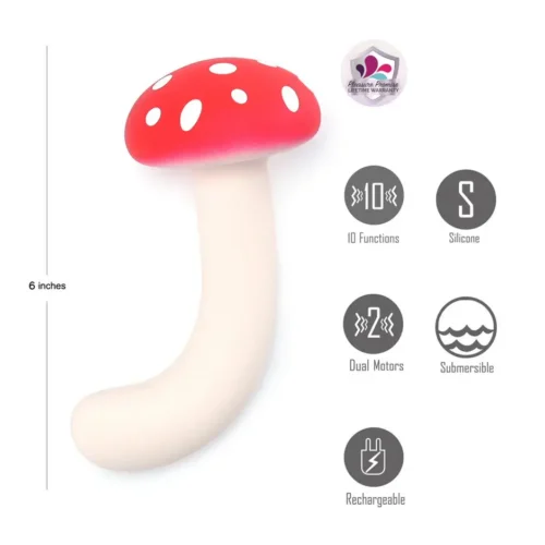 Maia ALICE Liquid Silicone 10-Function Flex Shaft Mushroom Vibrator
