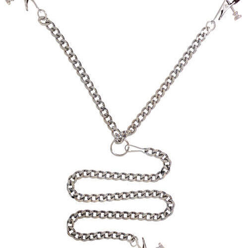 Spartacus Y-Style Chained Nipple & Clit Clamps